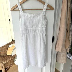 Girls White Blue Rain Smocked Dress NWT Size 10